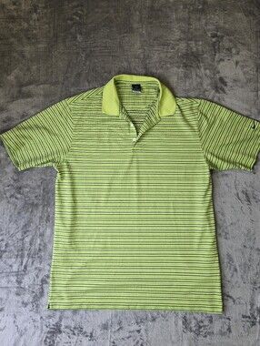 Nike Dri-Fit UV Stripped Golf Polo Size XL Green